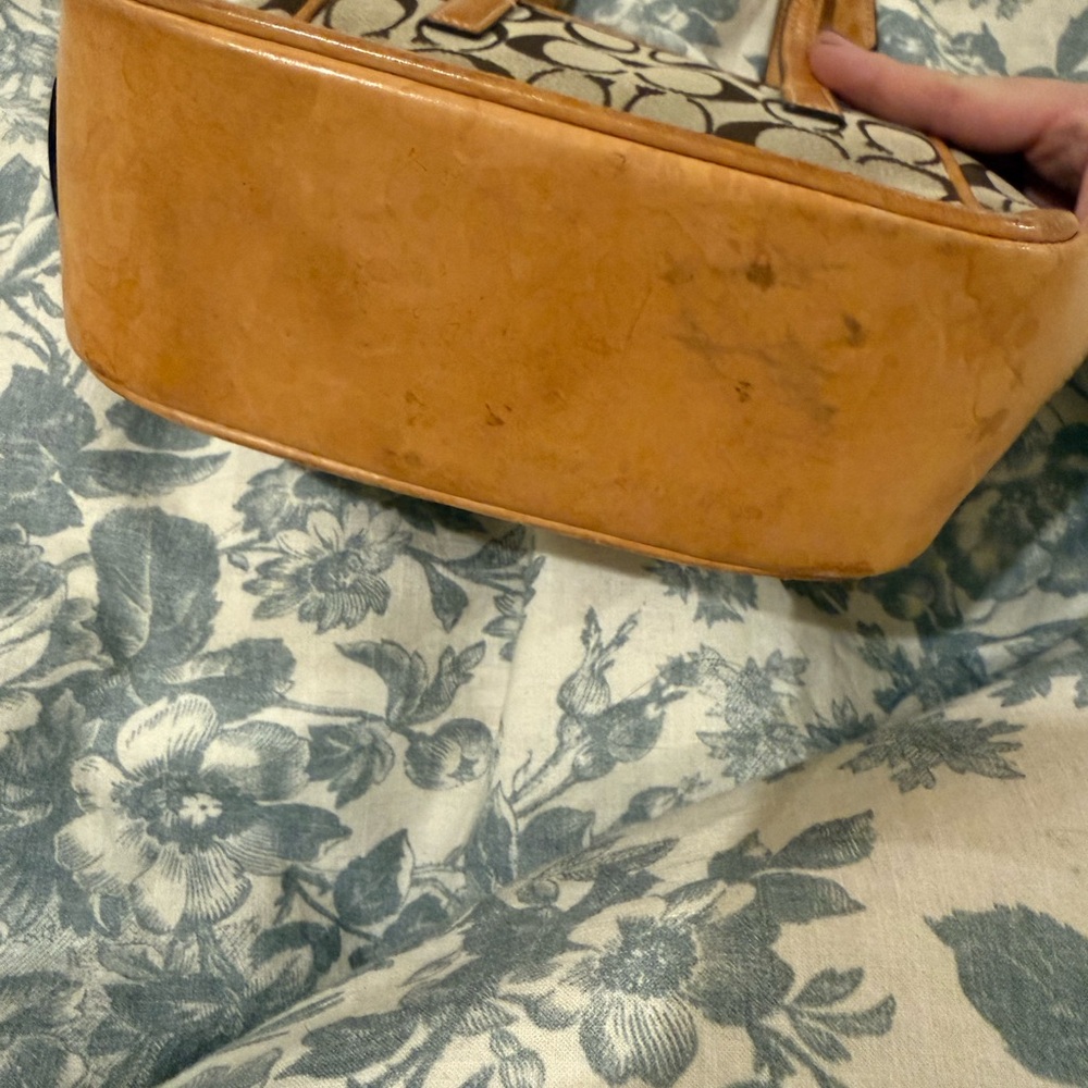 Coach Signature Brown and Tan Tote - Picture 3 of 4